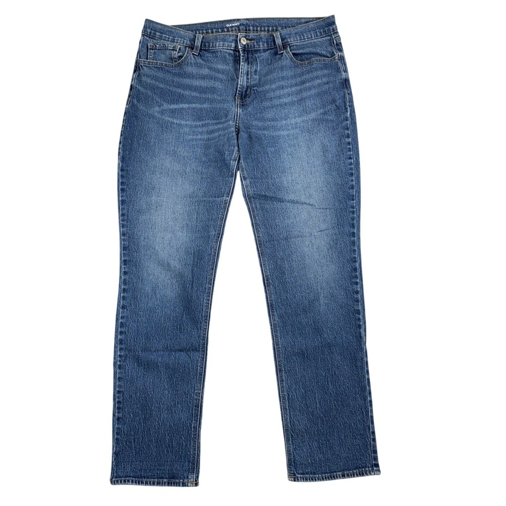 Old Navy Women Medium Wash Straight Leg Stretch Denim Jeans Size 14